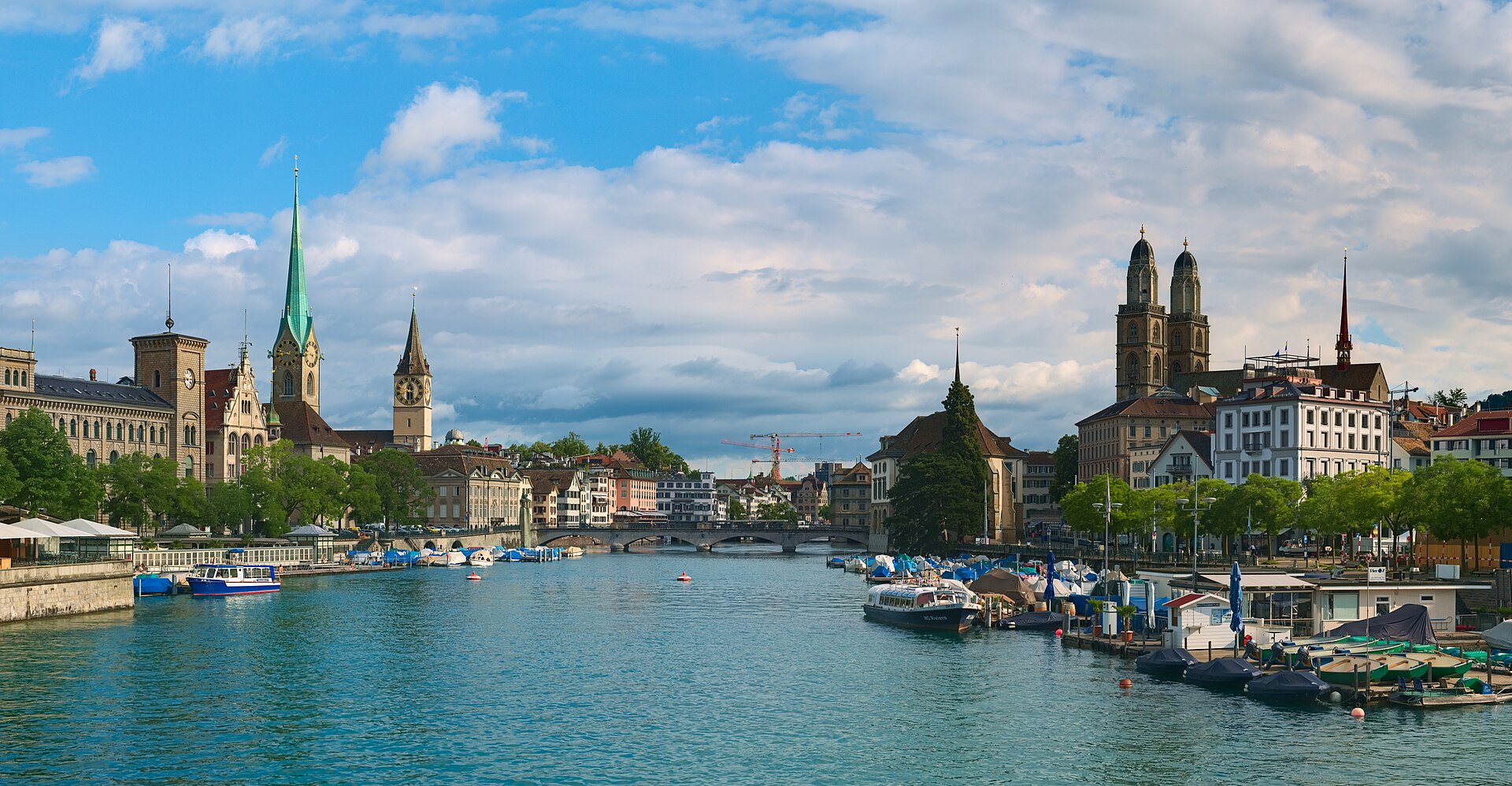 Zurich seen from the Quaibrücke